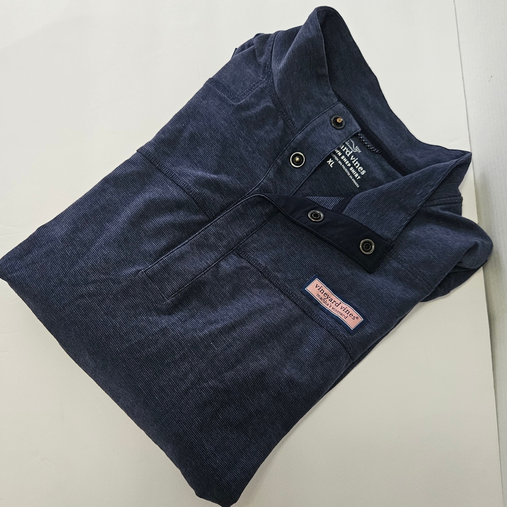 Men's Vineyard Vines Edgartown Shep Mock Neck Pullover - Navy - X-Large -